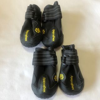 犬用　靴　４足セット　黒ブラック　散歩シューズ（４号(犬)