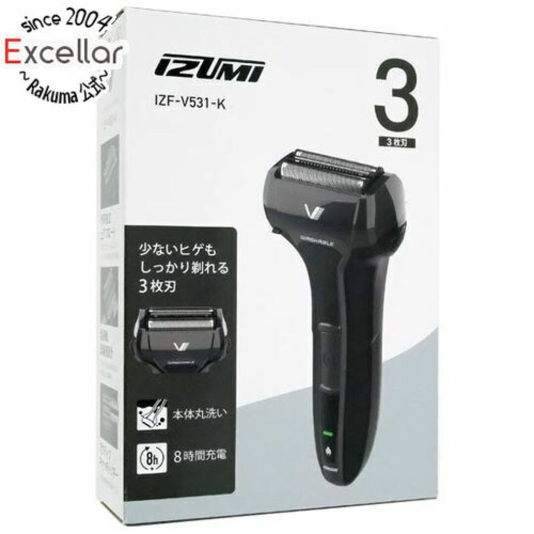 KOIZUMI(コイズミ)のIZUMI 往復式シェーバー 3枚刃 S-DRIVE IZF-V531-K ブラック スマホ/家電/カメラの美容/健康(メンズシェーバー)の商品写真
