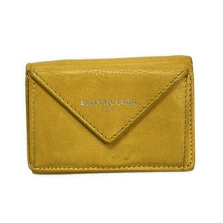 スーパーセール 目玉商品 PRADA 三つ折り財布ペーパーミニウォレット 黄色【留め具不良あり】 小物
