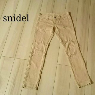 スナイデル(SNIDEL)の【美品】snidel♡デニム(ダメージ加工)♡ベージュ(デニム/ジーンズ)