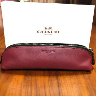 COACH コーチ　ペンシルケース　赤　ワインレッド　ペンケース　筆箱