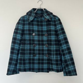 マークジェイコブス(MARC JACOBS)の【MARC JACOBS】マークジェイコブス ピーコート コート チェック柄コート 6 ブルー系 ダブルボタン(その他)