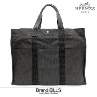 エルメス(HERMES)の未使用品 エルメス エールライン TGM トートバッグ ハンドバッグ 100942M ナイロンキャンバス グレー 大容量 旅行カバン(トートバッグ)