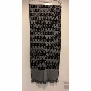 FENDI - フェンディ FXS124 AI4F ロゴウールマフラー メンズの FENDI - フェンディ FXS124 AI4F ロゴウールマフラー メンズの