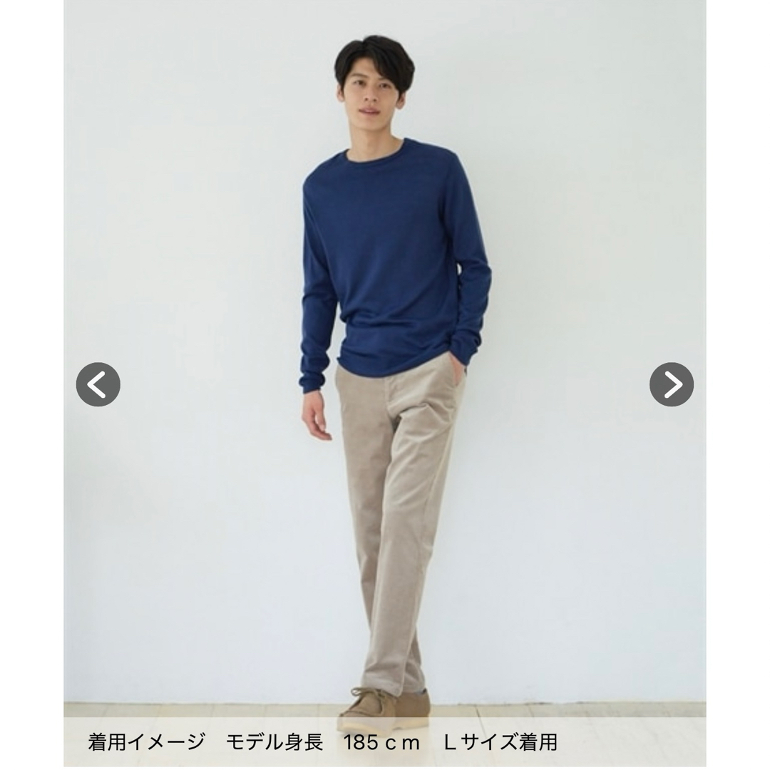 ニッセン(ニッセン)のクルーネックセーター　ネイビー　8L ニッセン　薄手 メンズのトップス(ニット/セーター)の商品写真