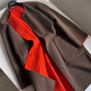 マックスマーラ(Max Mara)の綺麗‼️クチートアマーノ リバーシブルふんわりコート ピュアウール マックスマーラ(ロングコート)