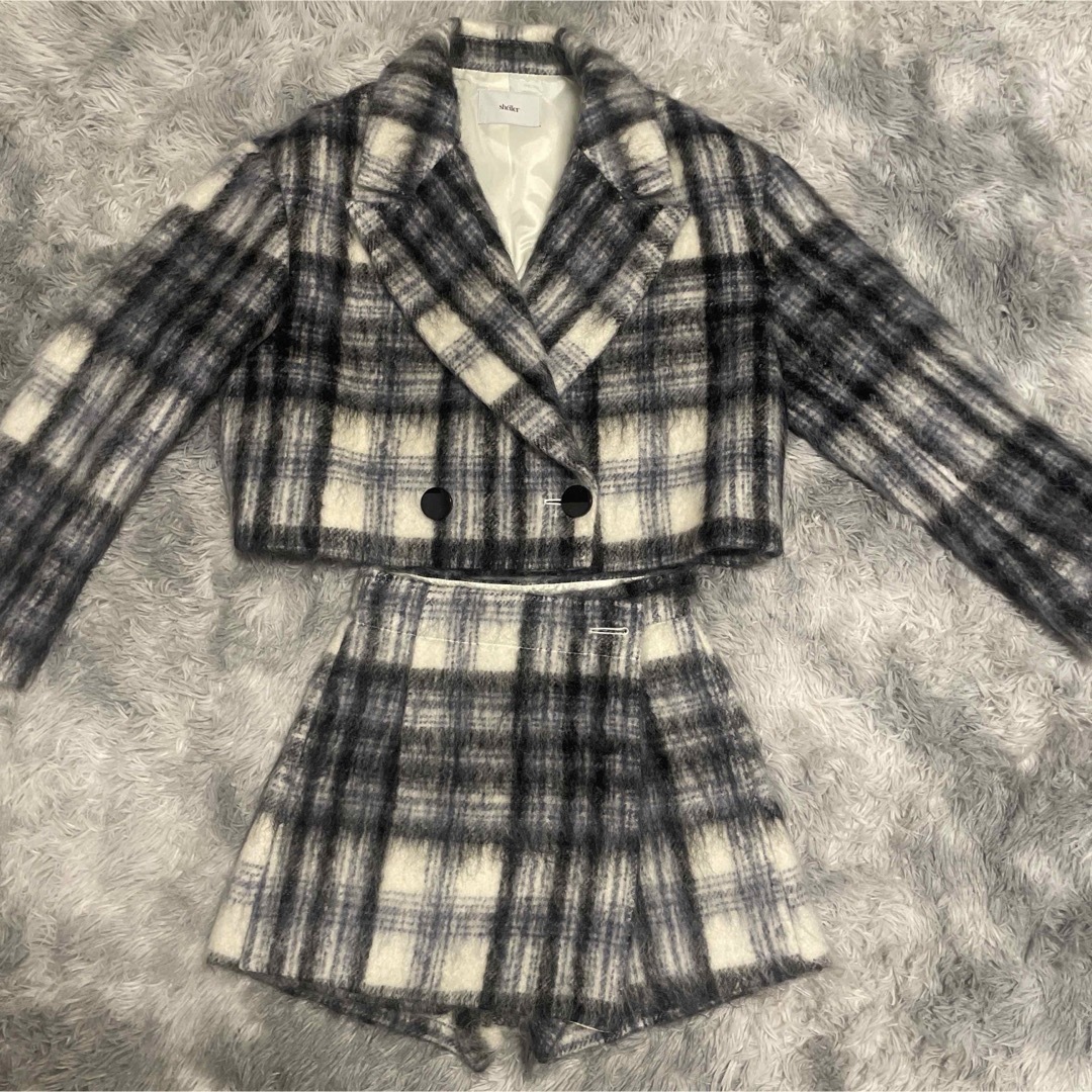sheller シェリエ Mohair check セットアップ セット/コーデ sheller シェリエ Mohair check セットアップ セット/コーデ