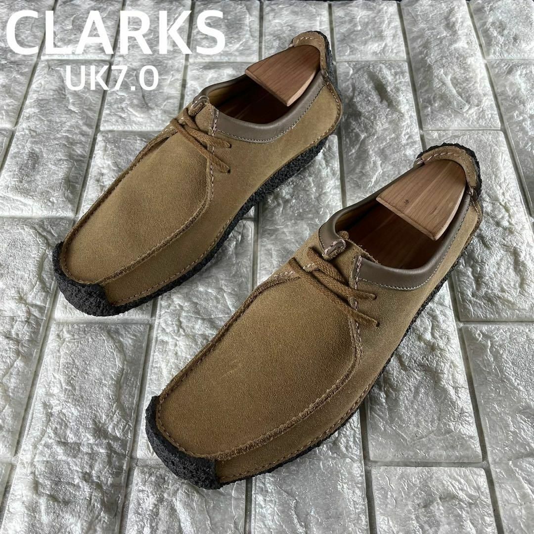 爆売り！ ☆新品 UK7 ベージュ スエード モカシン ナタリー クラークス CLARKS 靴
