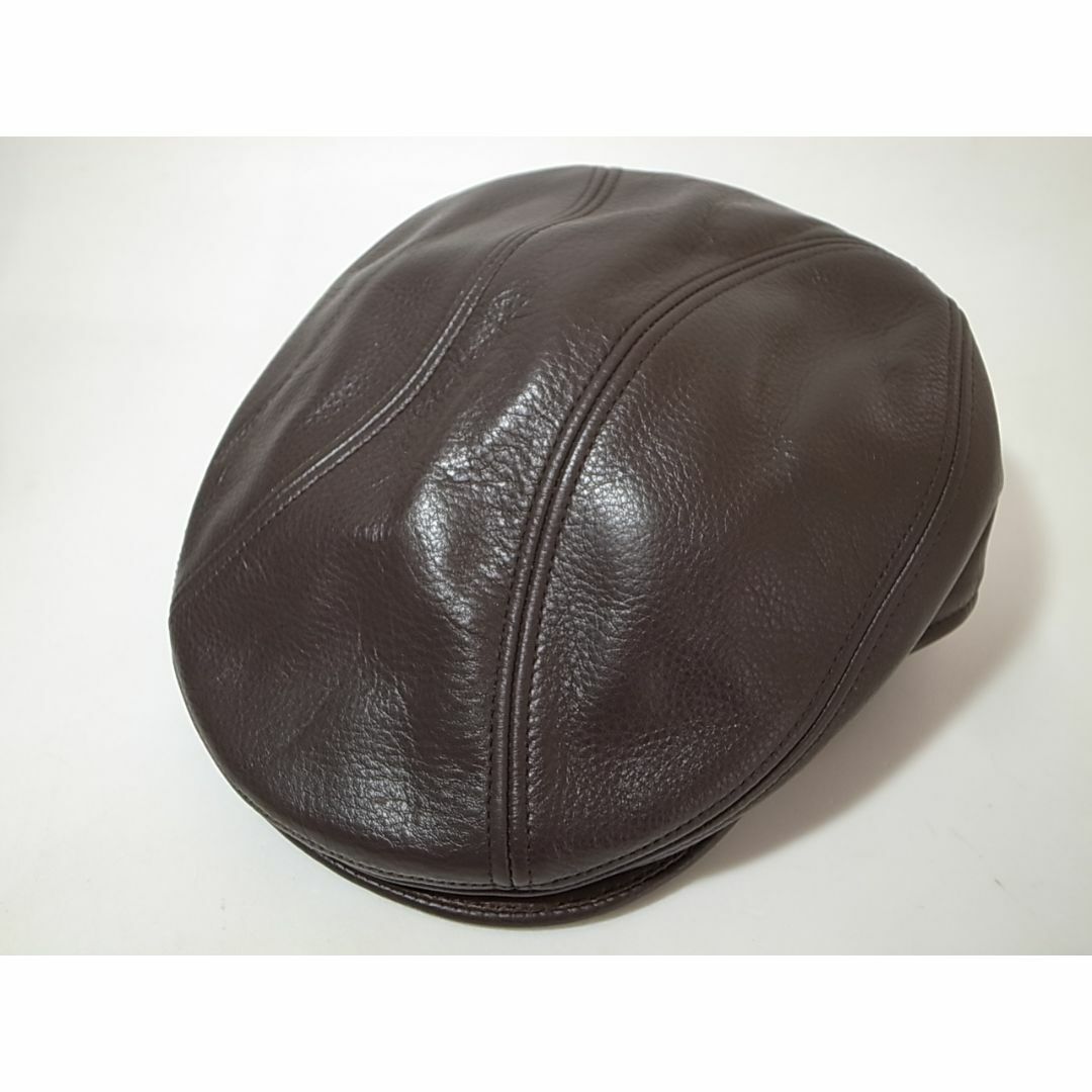 NEW YORK HAT - USA米国製Lamba 1900レザー素材ハンチング本革製ブラウン茶L/XL新品