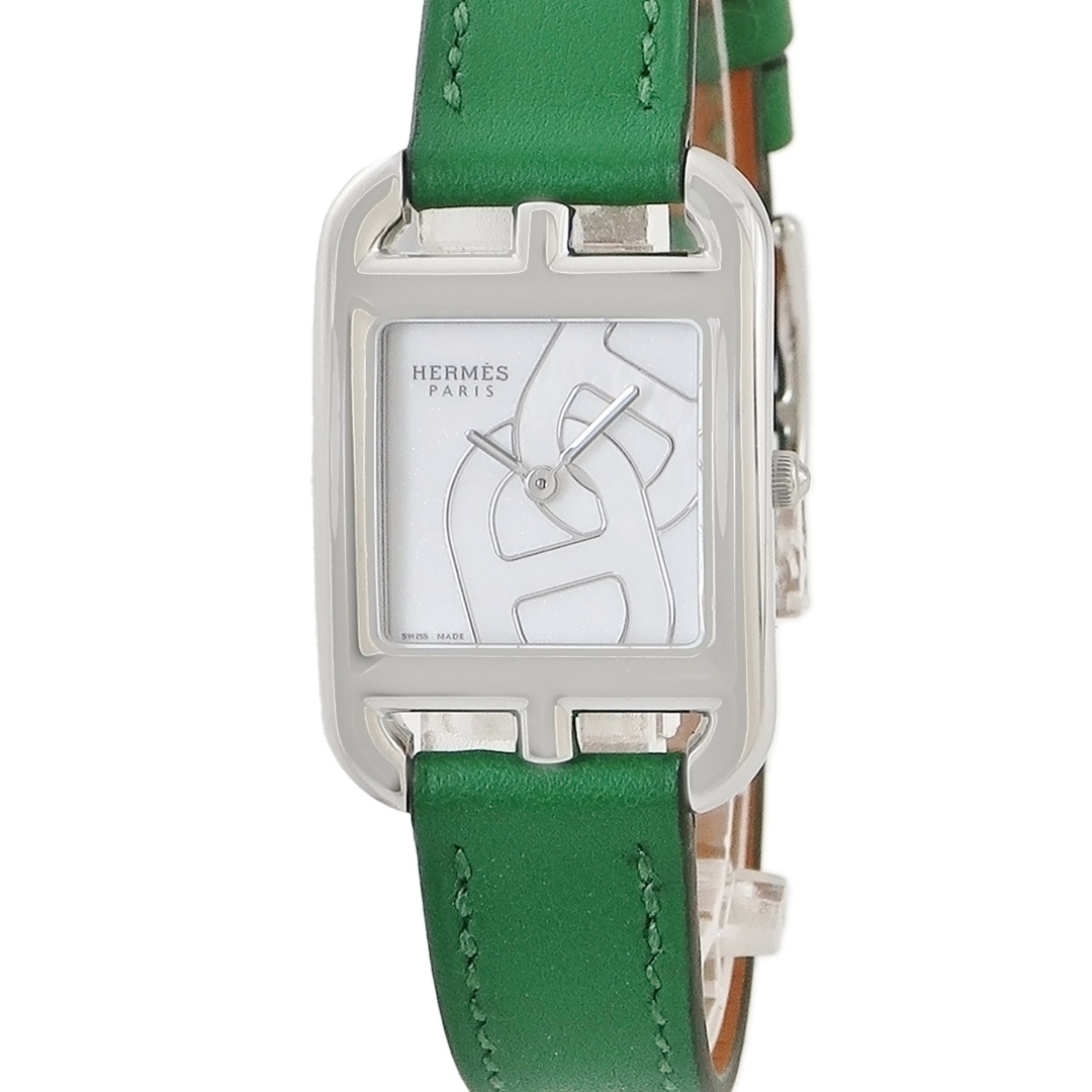 HERMES - エルメス ケープコッド CC1.310 新品同様 シェル ホワイト スクエア シェーヌダンクル クオーツ レディース 腕時計