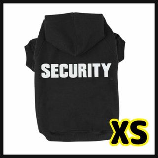 犬服 XSサイズ　SECURITY（セキュリティ）文字プリント 犬 黒(犬)