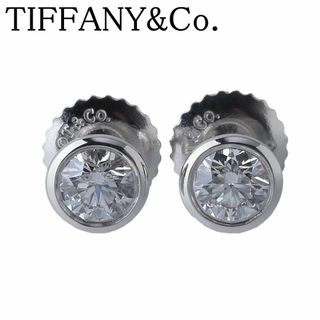 ティファニー(Tiffany & Co.)のティファニー ダイヤ ピアス バイザヤード ダイヤ約0.20ct×2 シリアルあり 枠4.8mm PT950 スクリューキャッチ 新品仕上げ済 TIFFANY【21061】(ピアス)