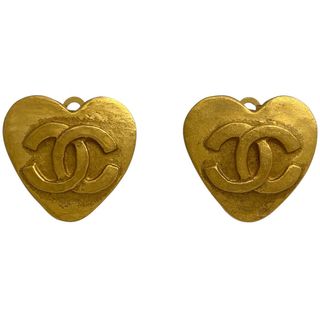 シャネル(CHANEL)のシャネル ココマーク ハートモチーフ イヤリング GP 【中古】(イヤリング)