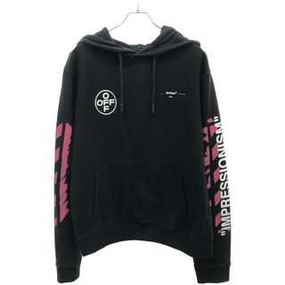 オフホワイト(Off-White)のOFF-WHITE オフホワイト 19SS DIAG STENCIL SLIM HOODIE  ダイアグステンシルスリムパーカー OMBB034R19003015 ブラック L(パーカー)