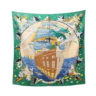 HERMES - ☆HERMES☆ スカーフ カレ140 シフォン 風にまかせて HERMES - ☆HERMES☆ スカーフ カレ140 シフォン 風にまかせて