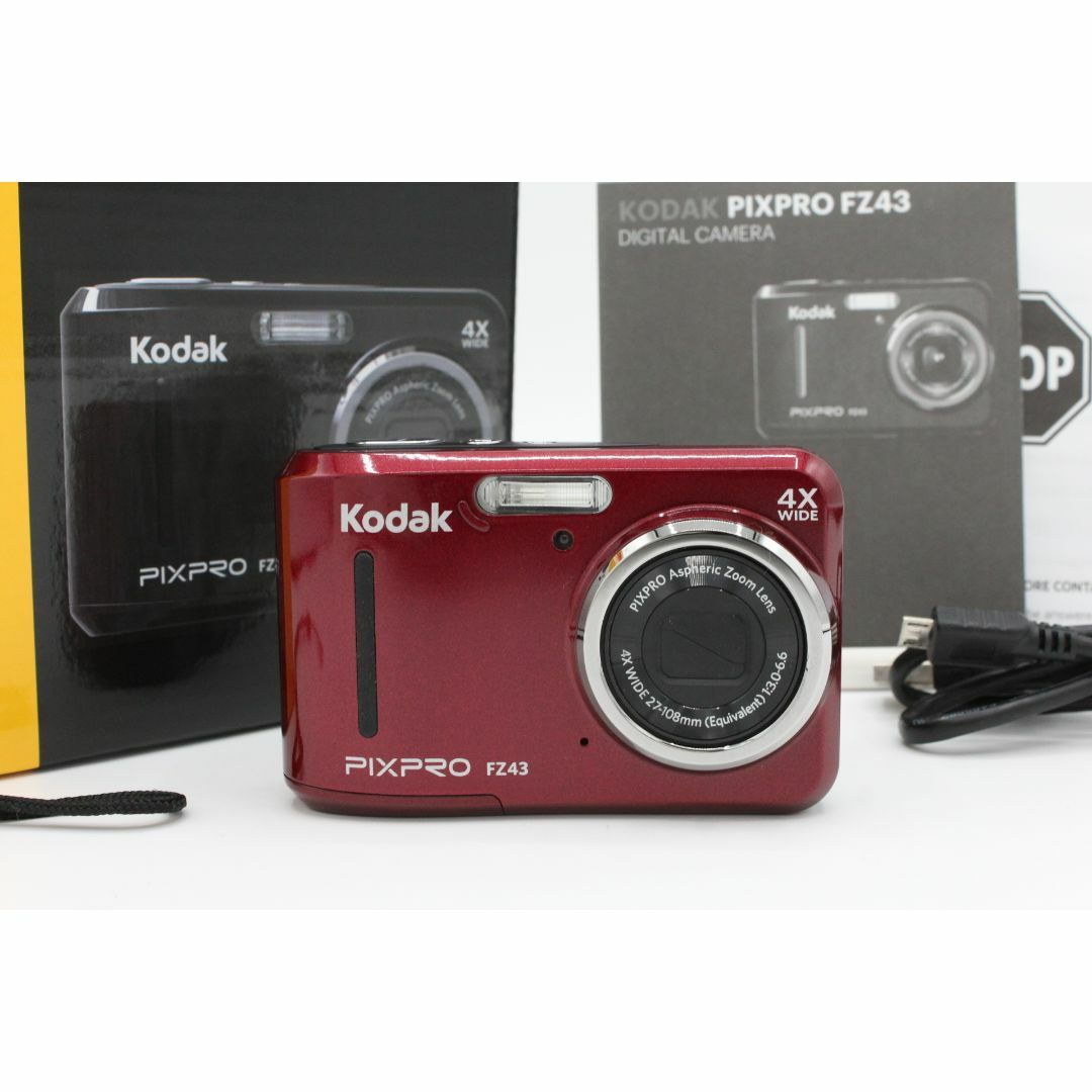 ＜＜化粧箱付き＞＞【良品】KODAK コダック PIXPRO FZ43 コンパクトデジタルカメラ レッドカラー#LE2025077