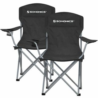 SONGMICS アウトドアチェア 2脚セット 耐荷重150kg ハイバック 軽(テーブル/チェア)