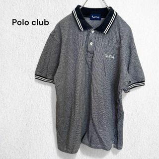 ポロクラブ(Polo Club)のポロクラブ ポロシャツ 半袖シャツ ゴルフウェア ストライプ襟 刺繍ロゴ(ポロシャツ)