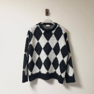 CELINE - セリーヌ 19AW 2A805382D アーガイルモヘアニット CELINE - セリーヌ 19AW 2A805382D アーガイルモヘアニット