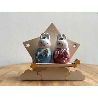 【新品】ウサちゃんの七夕セット(置物)