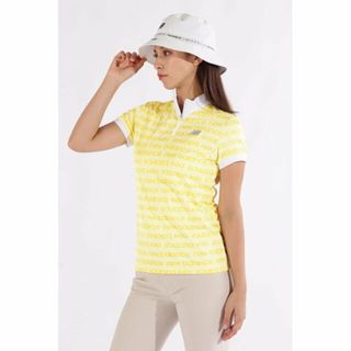 【イエロー】リフレクトロゴボーダー ハーフジップ モックネック プルオーバー (WOMENS)