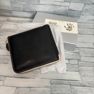 メンズ　レザー　財布　黒 二つ折り財布(折り財布)