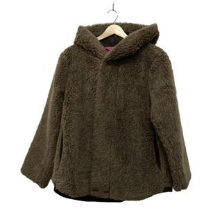 Pallas Palace(パラスパレス) コート サイズ0 XS レディース美品  ウールアルパカ ボアフードブルゾン ダークブラウン 長袖/アルパカ混/ボア/秋/冬(その他)