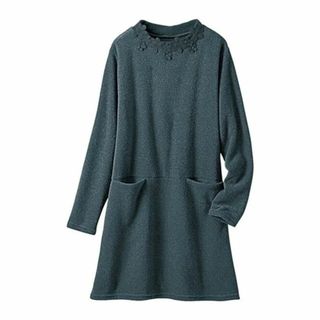 華やかレースのメランジニットチュニック(チュニック)