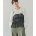 【ブラック】【M】ティアードチュールキャミソール