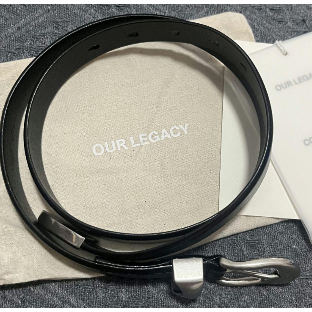 ベルト OUR LEGACY BELT 2CM / BLACK LEATHER 70