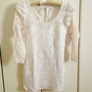 ロイヤルパーティー(ROYAL PARTY)のRP♡重ねレースTOPS WHT(カットソー(長袖/七分))