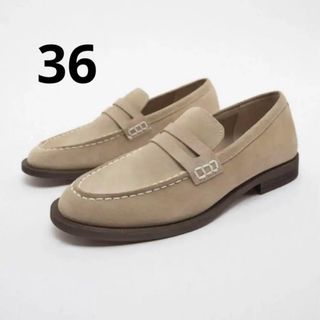 ZARA - ZARA エナメルレザー風 ペニーストラップ ローファー 37 ZARA - ZARA エナメルレザー風 ペニーストラップ ローファー 37
