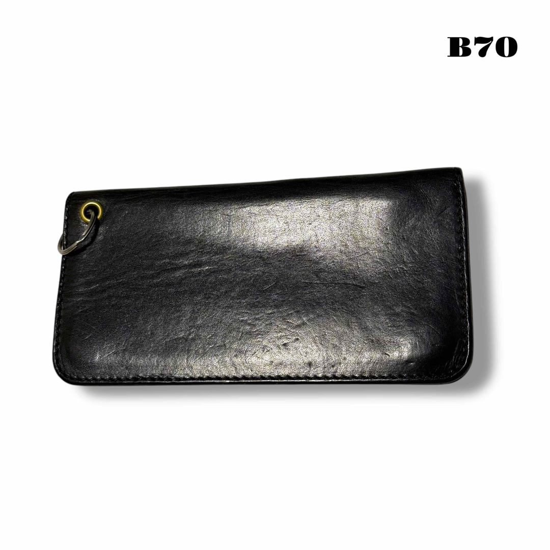 希少品！ レザー トラッカー ウォレット 長財布 ブラック 黒 本革 スタッズ メンズのファッション小物(長財布)の商品写真