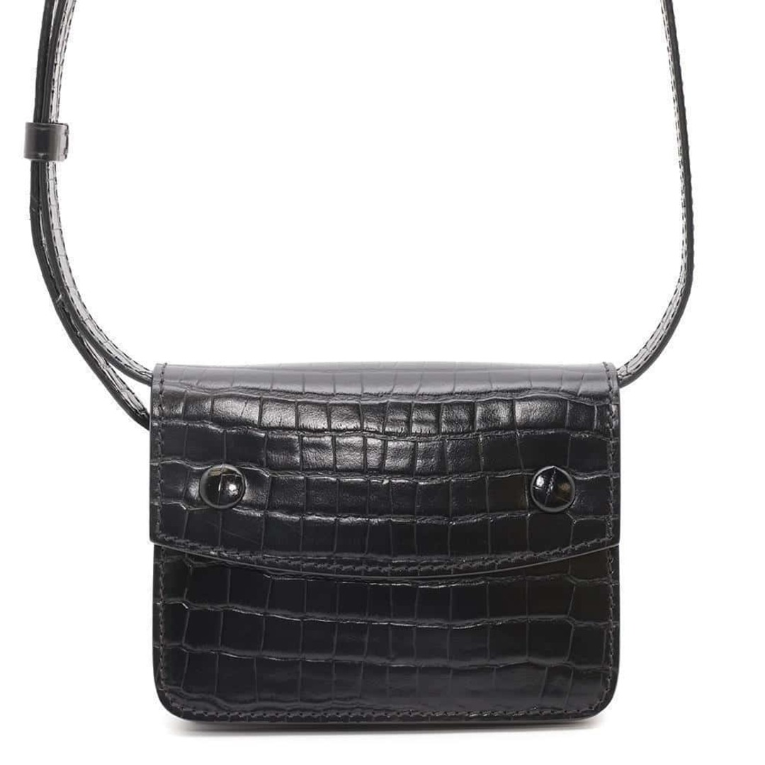 メゾンマルジェラ 財布 ショルダーウォレット 型押しレザー S35WB0077 Maison Margiela 財布 ウエストポーチ 黒