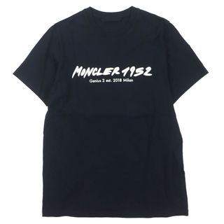 美品▼MONCLER GENIUS 2 モンクレール ジーニアス 2 22SS コットン100% ワッペン付き 刺繍 クルーネック ショートスリーブ 半袖Ｔシャツ ネイビー S 正規品 メンズ(Tシャツ/カットソー(半袖/袖なし))