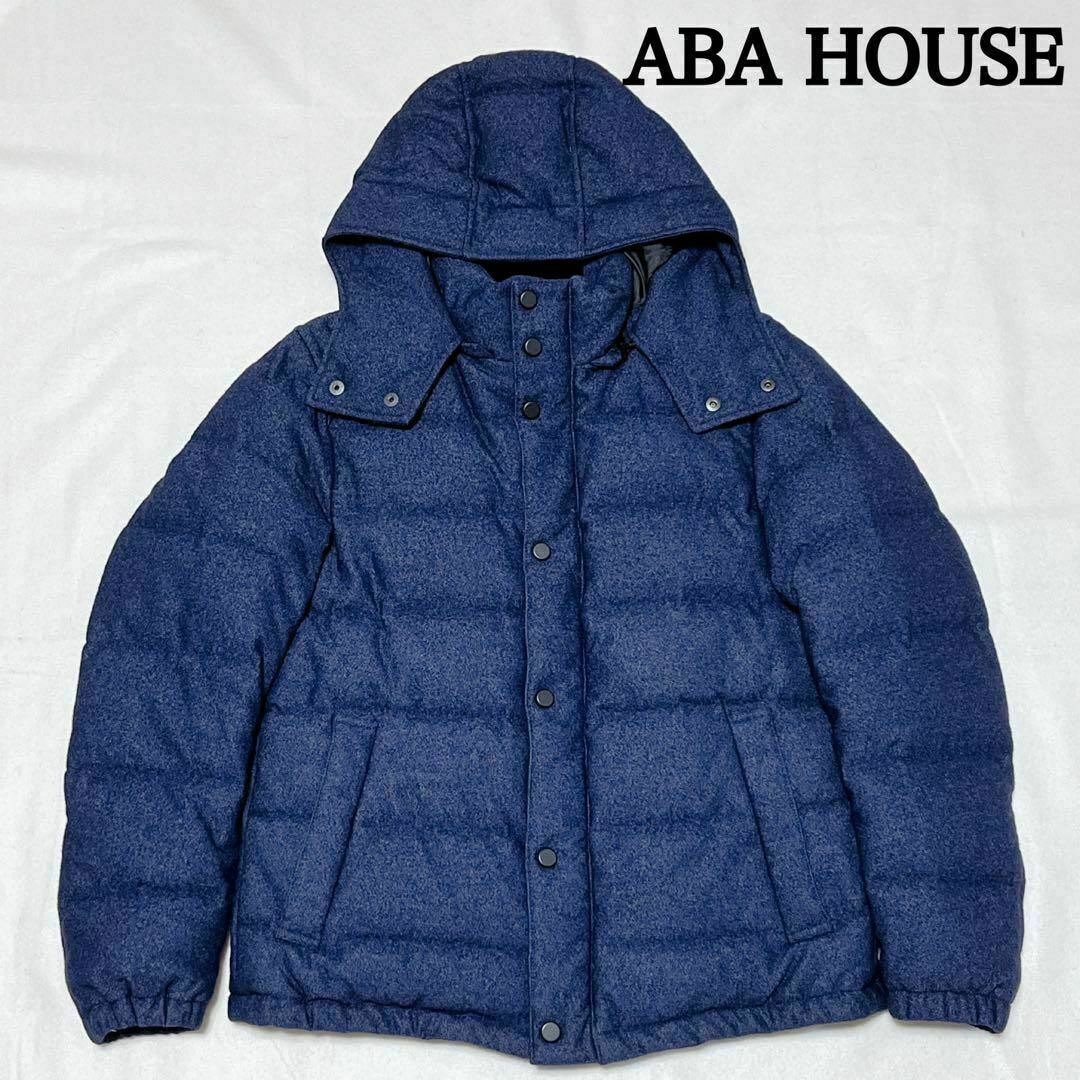 ABAHOUSE 高級 KWD ジョーゼット ダウンジャケット 46 ネイビー