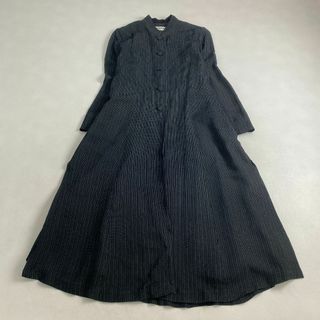 ワンピース　長袖　黒　ダークカラー　Y2K　ロング丈　シャツワンピース(ロングワンピース/マキシワンピース)