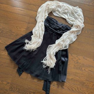 リエンダ(rienda)の【美品】rienda リボン ミニ ワンピース ブラック 結婚式 オケージョン(ミニワンピース)