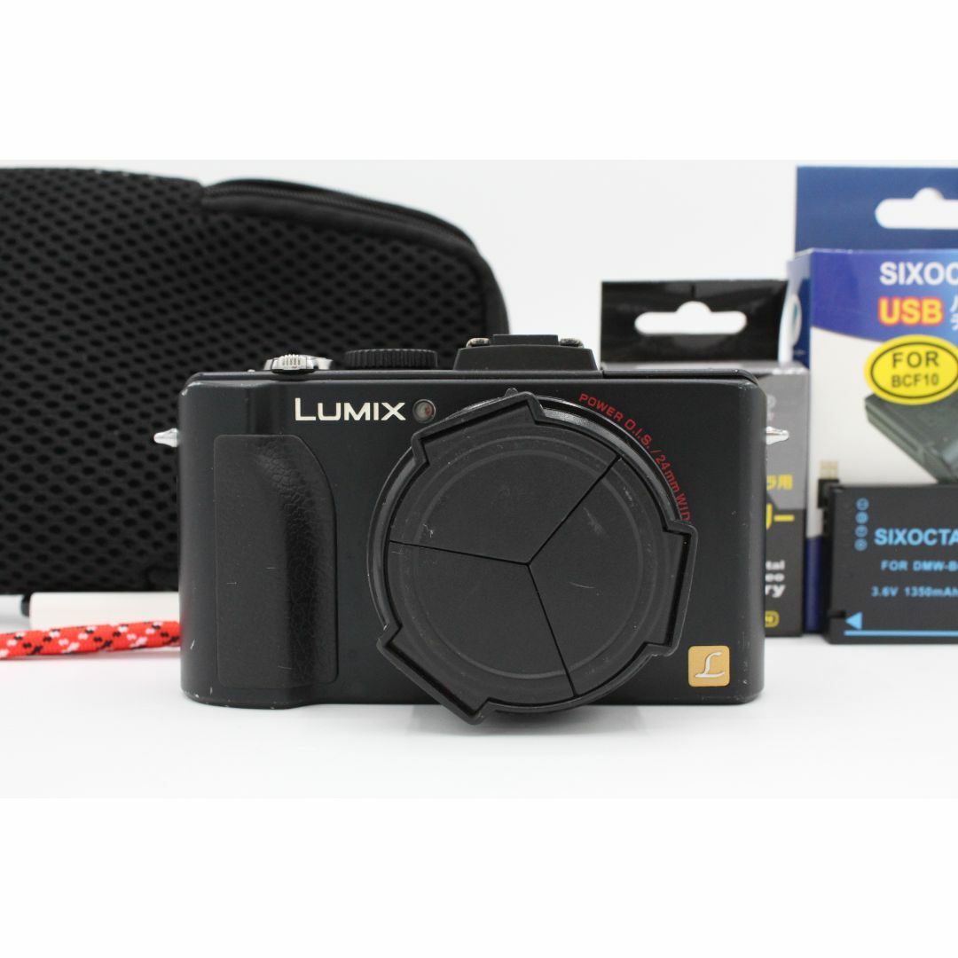 Panasonic - ＜＜ポーチ&新品充電器＆新品バッテリー付き！！＞＞【良品】PANASONIC パナソニック ブラック DMC-LX5-K 光学3.8倍ズーム #LE2025062