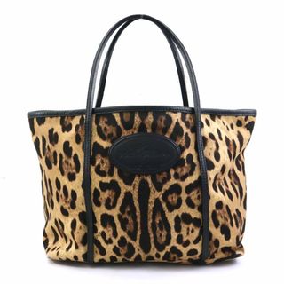 ドルチェアンドガッバーナ(DOLCE&GABBANA)のドルチェアンドガッバーナ DOLCE&GABBANA ハンドバッグ キャンバス/レザー ブラック×ブラウン ユニセックス 送料無料【中古】 55916k(ハンドバッグ)