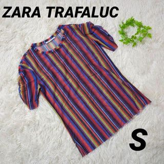 ザラ(ZARA)のZARA Trafaluc ストライプ カシュクール カットソー(シャツ/ブラウス(半袖/袖なし))