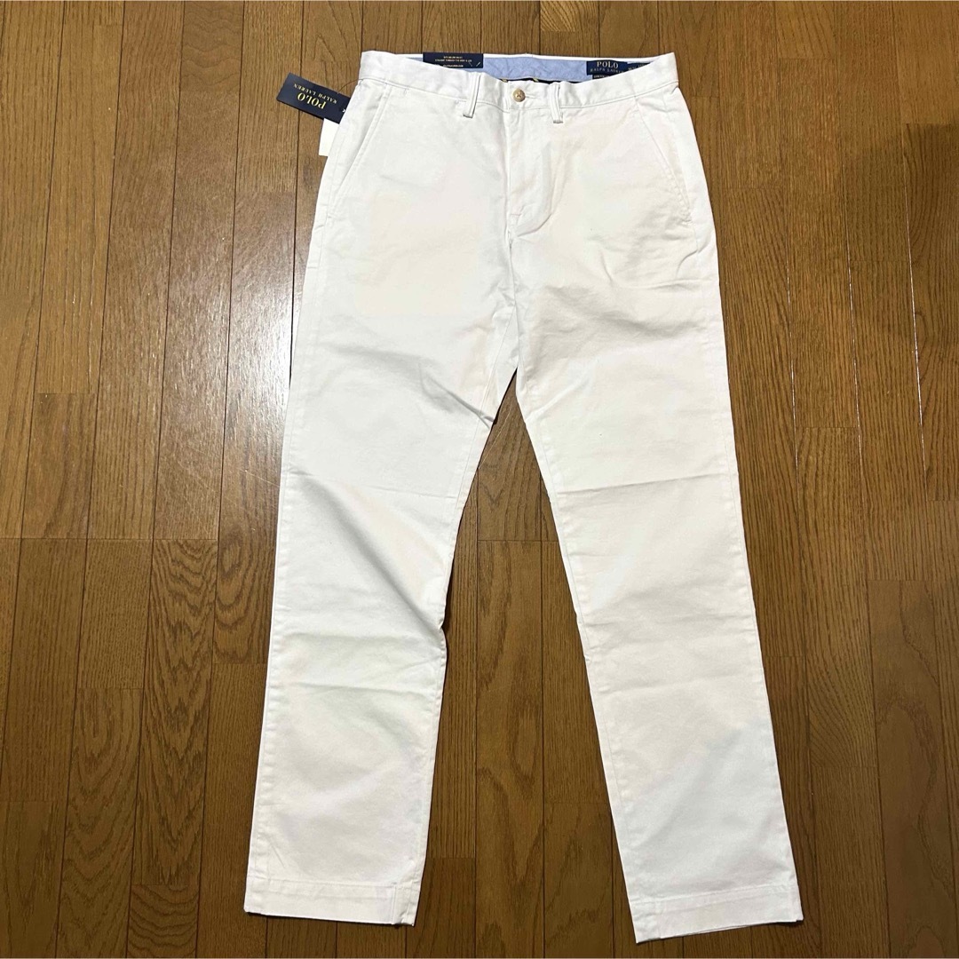 POLO RALPH LAUREN(ポロラルフローレン)のストレッチチノW78-股下80cm！ポロラルフローレン古着ノータックチノパン 白 メンズのパンツ(チノパン)の商品写真