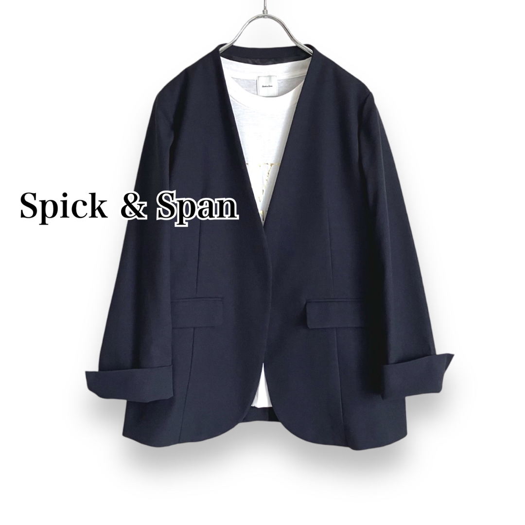 Spick and Span リネンSTR ノーカラージャケット Spick & Span（スピックアンドスパン）の「リネンSTR ノーカラー