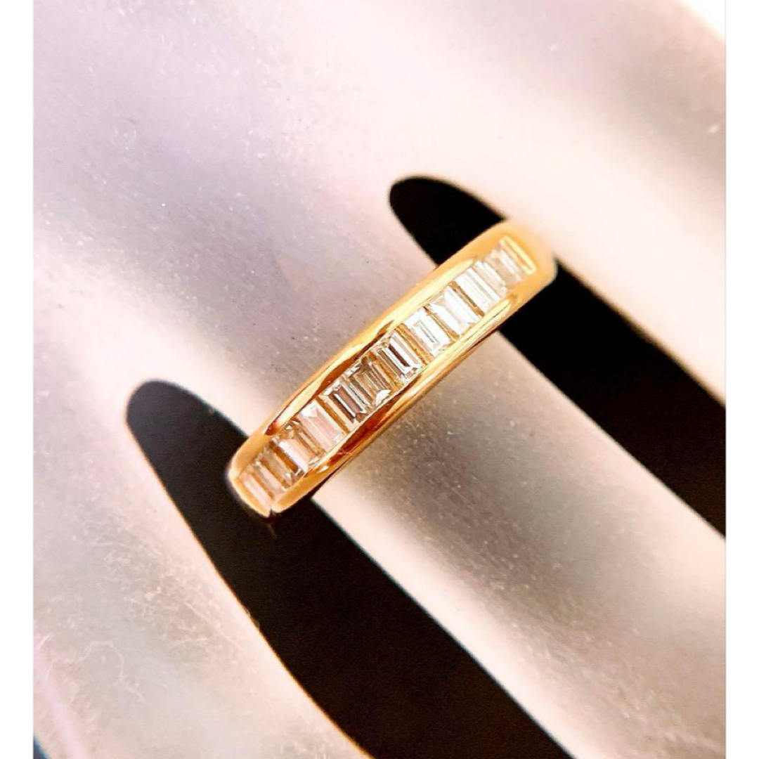 約4.46g❣️美品❗️D0.51CT✨k18YGバケットダイヤリングの通販