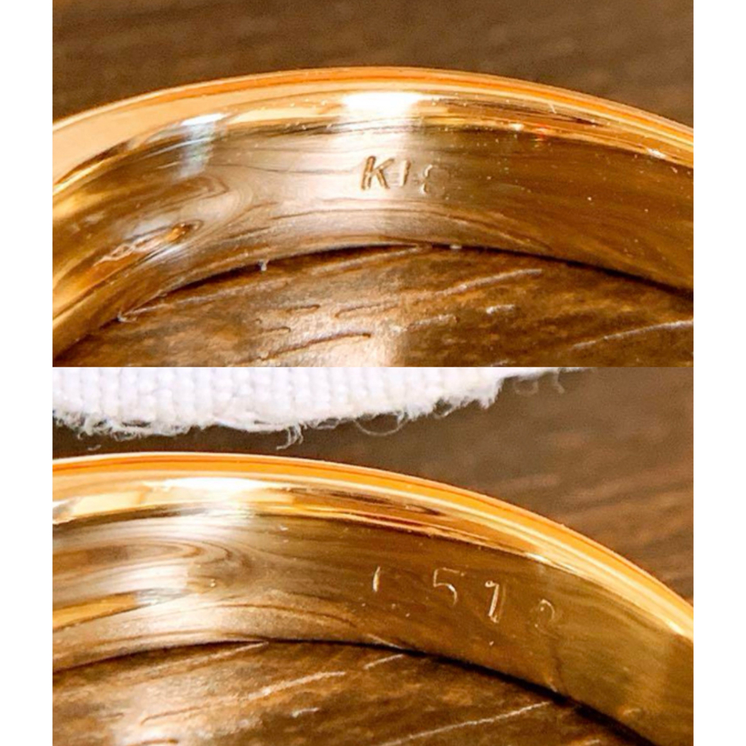 約4.46g❣️美品❗️D0.51CT✨k18YGバケットダイヤリングの通販