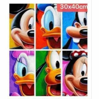 ディズニー(Disney)の【新品】ダイヤモンドアート ディズニー6キャラ30×40センチ キラキラ(アート/写真)