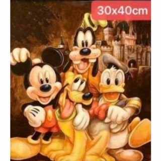 【新品】ダイヤモンドアート ミッキーと男仲間たち30×40cm(その他)