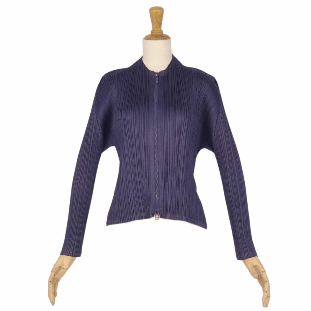 PLEATS PLEASE ISSEY MIYAKE - 極美品 プリーツプリーズ イッセイミヤケ PLEATS PLEASE ジャケット ジップアップ プリーツ レディース 3 ネイビー
