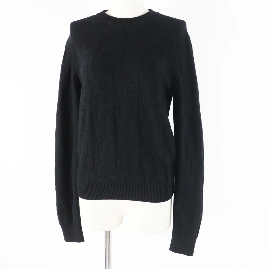 HERMES - 未使用品◎HERMES エルメス 23AW 3H2617D4 ヴァージンウール Hモチーフ クルーネック 長袖 ニットプルオーバー ブラック 36 イタリア製 正規品 レディース