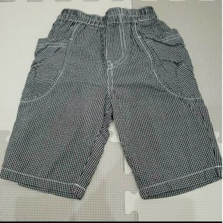 キッズ 110 ハーフパンツ パンツ 綿100% ギンガムチェック 白 黒 春夏